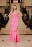 Nox Anabel A1583 Sleeveless V-Neck Fully Sequined Gown with Slit