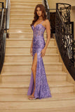 Nox Anabel A1583 Sleeveless V-Neck Fully Sequined Gown with Slit