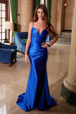 Nox Anabel A1588 Sleeveless Satin Sweetheart Neckline Dress with Slit