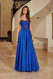 Nox Anabel A1725 Stretch Satin A-Line Dress