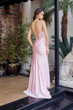 Nox Anabel A1737 Strapless Fitted Stretch Satin Prom Gown
