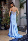 Nox Anabel A1737 Strapless Fitted Stretch Satin Prom Gown