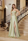 Nox Anabel A1738 Long A-Line Strapless Boned Corset Prom Dress