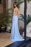Nox Anabel A1740 Stretch Satin Fitted Evening Prom Gown