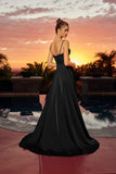 Nox Anabel A1748 Sweetheart Neck Plunging V-bodice Stretch Satin Dress