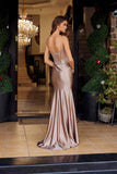 Nox Anabel A1750 Fitted Stretch Satin Formal Evening Prom Gown