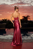 Nox Anabel A1750 Fitted Stretch Satin Formal Evening Prom Gown