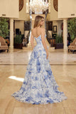 Nox Anabel A1752 Flowy Strapless A-Line Ruffled Layered Chiffon Prom Gown