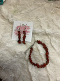 Natural Stone Chip Bracelet & Earring Set