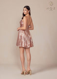 Nox Anabel A825 Short Metallic A-Line Homecoming Dress