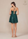 Nox Anabel A843 Short Strapless Sequin A-Line Dress
