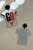 Texas Spirit “GO” Glitter Jersey Earrings