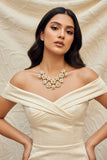 Golden Garden Pearl Blossom Statement Necklace Set