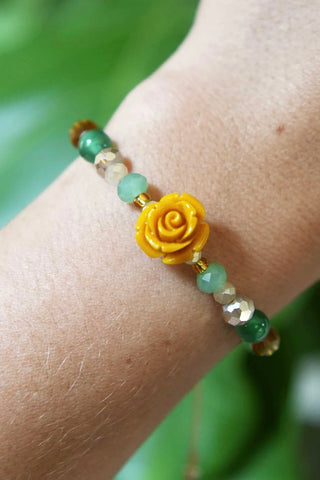 Sara Rose Green & Mustard Bracelet