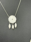 White Gold Dipped Dreamcatcher Pendant Necklace