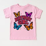 Girls Butterfly Birthday Shirt - Girls Birthday Tee