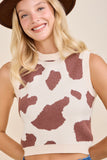 Texas Boot Scootin’ Cowprint Babe Knit Vest Top