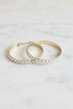 Pearl Luxe Sparkle Hoop Earrings