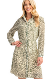 Chic Leopard Button Up Dress