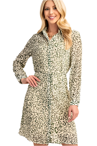 Leopard button up dress hotsell