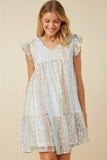 Bluebell Breeze Patchwork Mini Dress