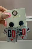 Texas Spirit “GO” Glitter Jersey Earrings