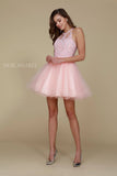 Nox Anabel B652 Short Dress Poofy A-Line Tulle Skirt Halter Neck
