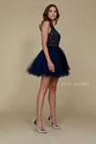 Nox Anabel B652 Short Dress Poofy A-Line Tulle Skirt Halter Neck