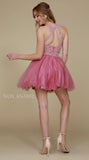 Nox Anabel B652 Short Dress Poofy A-Line Tulle Skirt Halter Neck