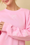 🎀Soft Girl Ribbon Embroidered-Cozy Lounge Sweatshirt