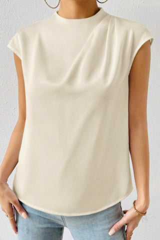 Elegant Drape Sleeve Blouse – Ivory