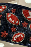 Touchdown Sparkle Football Beaded Pouch
