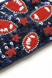 Touchdown Sparkle Football Beaded Pouch