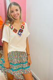 Boho Crochet Trim V-Neck Top