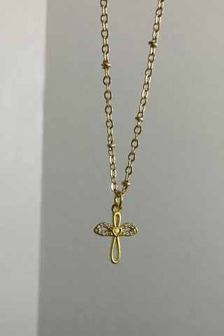 Kids Cross Rhodium Necklace