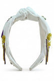 Mardi Gras Belle of the Bayou Beaded Topknot Headband