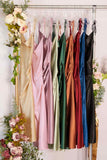 Cinderella Divine BD103 Satin Midi Length Dress High Side Split Cowl Neck