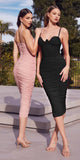Ladivine BD7027 Bustier Ruched Cocktail Dress