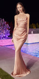 Ladivine BD7044 Long Fitted Satin Slip Gown
