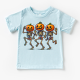 Dancing Skeleton pumpkin Heads Shirt - Halloween Tee