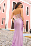 Nox Anabel C1346 Long Strapless Floral Applique Boned Satin Gown