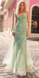 Nox Anabel C1416 Long Sequin Embroidery V-Neck Open Back Mermaid Gown