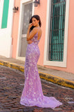 Nox Anabel C1458 Long Floral Sequin Corset Bodice Fitted Dress