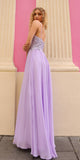 Nox Anabel C1462 Long A-Line Flowy Chiffon Embroidered Lace Dress