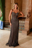 Nox Anabel C1608 Fully Beaded Tulle Dress with Sweetheart Top