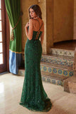 Nox Anabel C1616 Beaded Tulle Lace-Up Dress with Slit