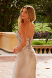 Nox Anabel C1625 Enchanting Long Dress Sequin See-Through Boned Waistline