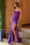 Nox Anabel C1630 Glitter Satin Sequin Lace Up Bodice Dress