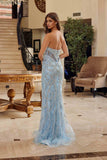 Nox Anabel C1826 Peaked Neckline Beaded Embellishments Fitted Prom Gown