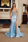 Nox Anabel C1831 Fitted Shimmer Jersey Rhinestone Embellishment Prom Gown